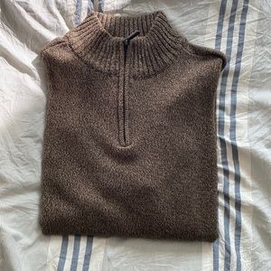Brown quarter zip sweater